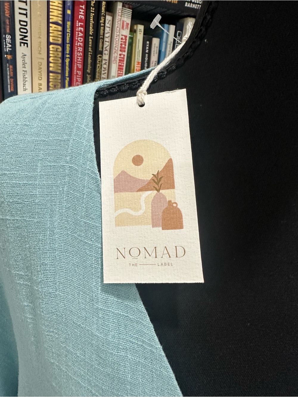 Nomad Light Blue Open-Front Linen Cardigan -NWT -Size 18 - Picture 2 of 6